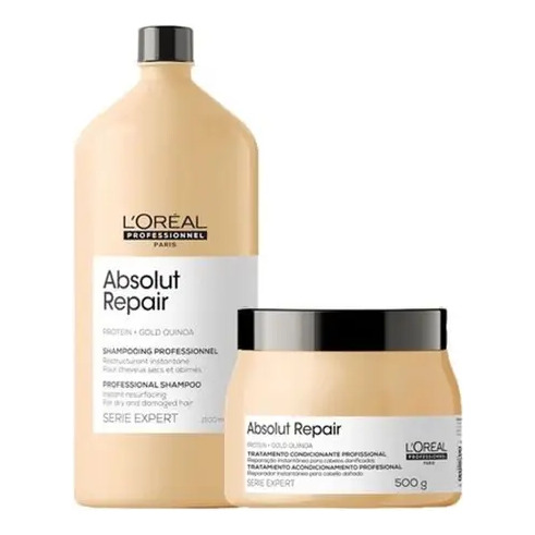 Kit Loreal Absolut Repair Shampoo 1500 Ml E Máscara 500 Gr Kit Loreal Absolut Repair Shampoo 1500 Ml E Máscara 500 Gr