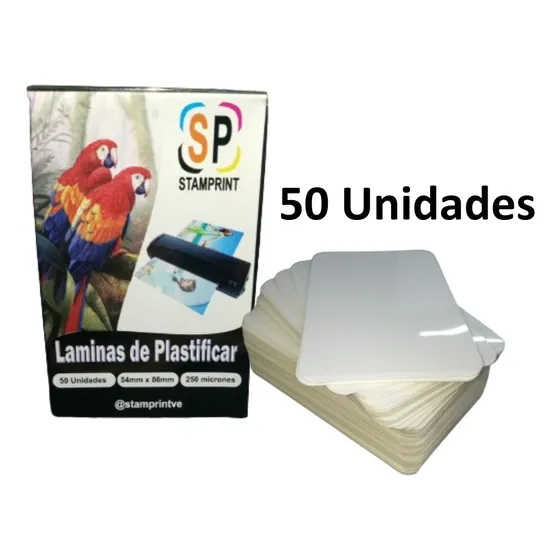 Laminas Para Plastificar Tipo Credicard 250 Micrones 54x80mm