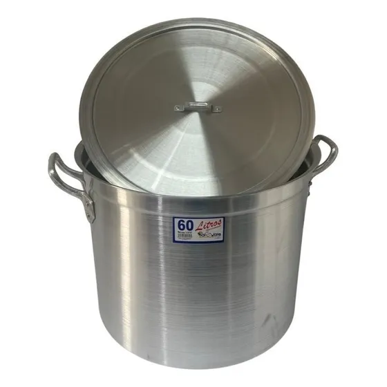 Olla Industrial De Aluminio, Marca Falupa, Capacidad 60 L.