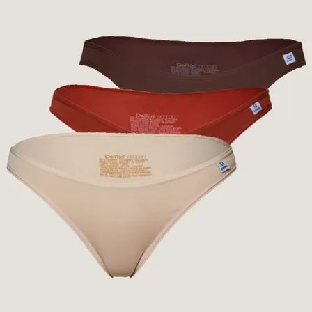 Kit 3 Calcinhas Tanga Delrio Feminino 52509k146 Terracota  Café  Areia Liso P