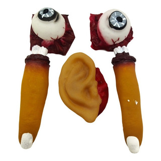 Conjunto Ohos Dedos Orelha 5 Pç Pegadinha Haloween Trolagem Conjunto Ohos Dedos Orelha 5 Pç Pegadinha Haloween Trolagem