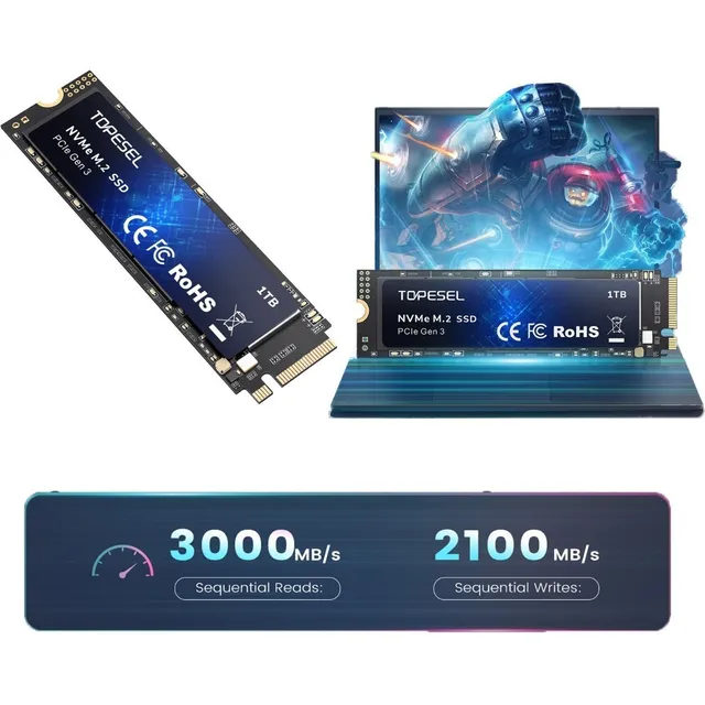 Topesel Unidad De Estado Solido Ssd M.2 1tb Pcie 3.0 Nvme