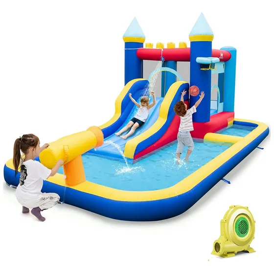 Bountech Tobogan Acuatico Inflable Casa Rebote Pozo Bola 735