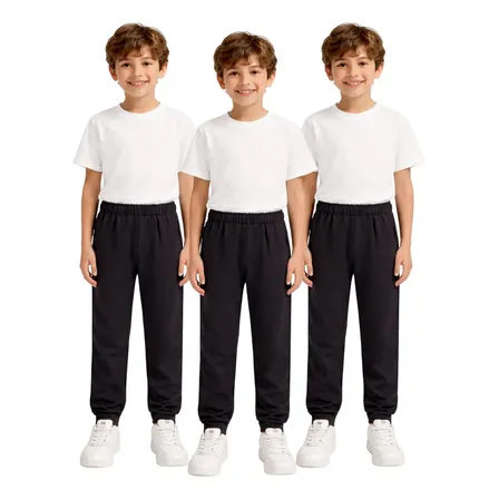 Kit C 3 Calças Moletom Infanto Juvenil Masculino E Feminino