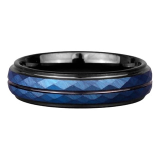 Anel Masculino Tungstênio Jóia Azul Cavalheiro Moderno Lindo Anel Masculino Tungstênio Jóia Azul Cavalheiro Moderno Lindo