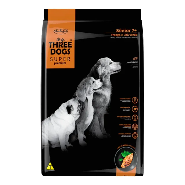 Comida Para Perro Three Dogs Senior Pollo Y Te Verde 3kg