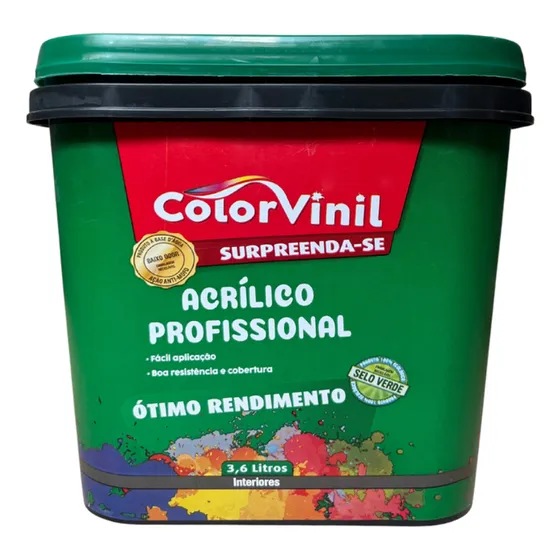 Latex Acrílico Profissional Fosco Cores 3,6 L - Colorvinil