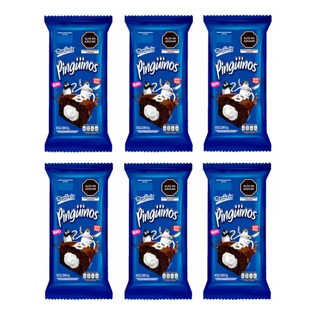 Pinguinos De Marinela - 6 Paquetes De 80 Grs