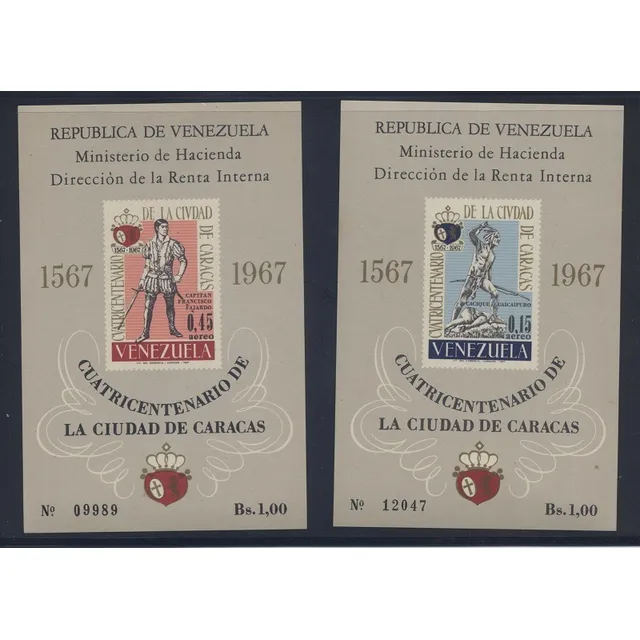 Estampillas De Venezuela  1967 Cuatricent  Ciudad De Caracas