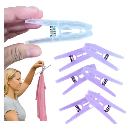 60 Prendedores Pregador De Roupa Premium Transparente Mágico