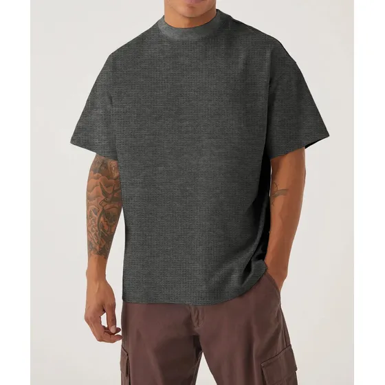 Playera Oversize Hombre Tela Tipo Waffle De Calidad E035