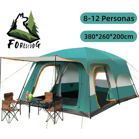 Barraca Camping Acampamento 8-12 Pessoas Impermeavel Acampamento Barraca 380*260*200cm Tecido Oxford Verde