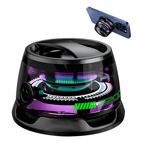 Mini Caixa De Som Bluetooth Portátil Magnética Megasafe Com Rgb