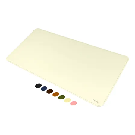Mousepad Grande 70x30 Couro Mesa Computador Notebook Couse Cor Off-white