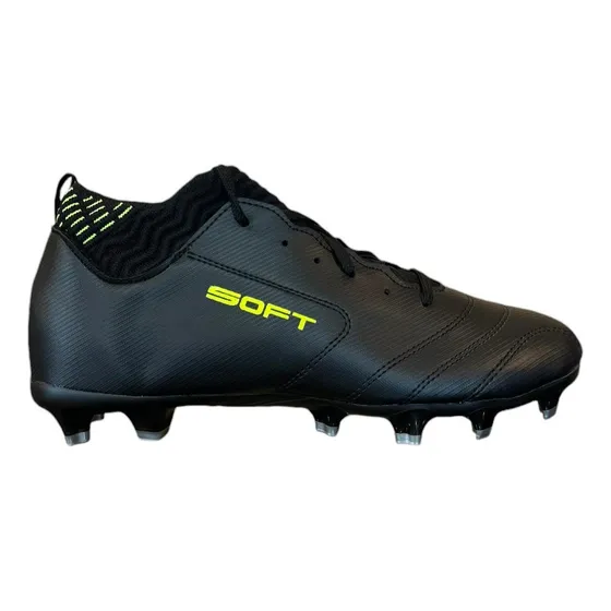 Botines De Futbol Con Tapones Negros Soft Art. 312 Pasto 11