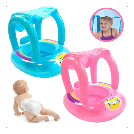 Boia Bebê Bote Infantil Inflável Cobertura Proteção Piscina