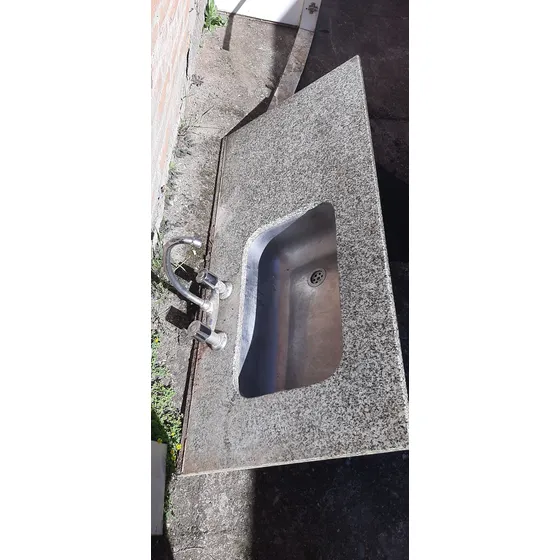 Mesada De Cocina 1.20 M Gris Mara Con Bacha Mas