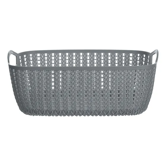 Cesta Trenzado Mediano Gris