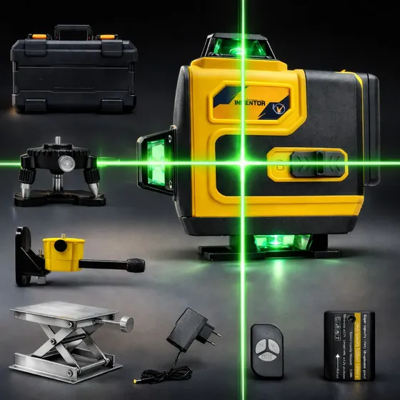 Nivel Laser 16 Lineas Eoland 360 Laser Verde 4d Recargable 2 Baterias Control Remoto + Maletin
