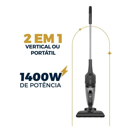Aspirador Pó Britânia 1400w 2 Em 1 Bas1450c 1l Cinza Cinza 220v