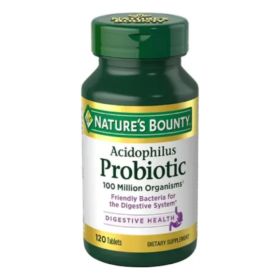Probiotic Acidophilus 100 Millones De Lactobacillus 120 Tabs Nature's Bounty