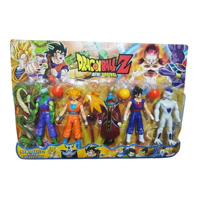 Cartela C/5 Bonecos Dragon Ball Z Goku Vegeta Broly Freeza