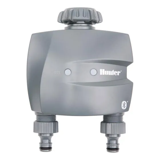 Hunter Programador Bluetooth BTT-201-2 para Canilla Control Automático de Riego en Jardines Configuración Fácil desde el Teléfono Ahorro de Agua y Eficiencia Resistente y con Diseño Compacto