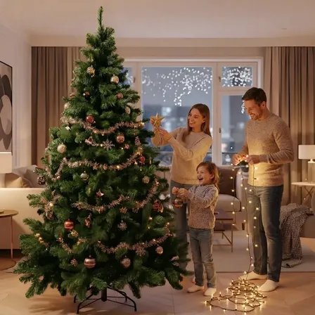 Arvore De Natal Luxo Grande 240 Cm 2000 Galhos Decoração Verde