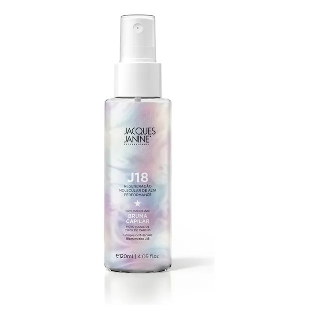 Bruma Capilar Jacques Janine J18 Hidratação Regeneração Molecular Biomimético Brilho Iluminador Glow 120ml