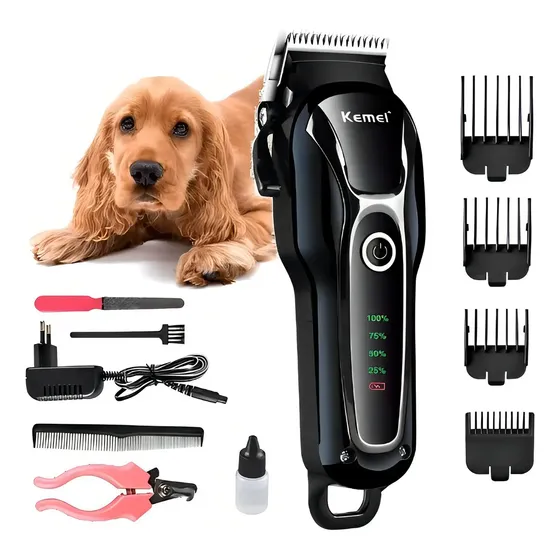 Rasuradora Profesional Recargable Para Mascotas Kemei Km1991 Negro | Cuotas sin interés