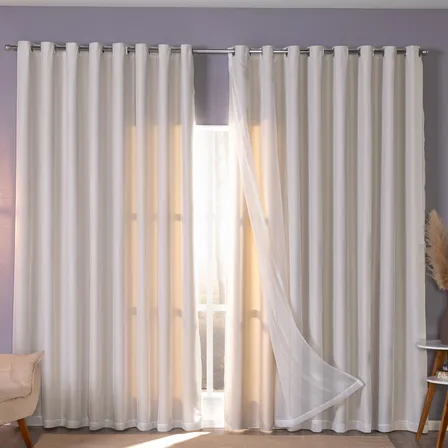 Cortina Bleckout Com Voil Para Quarto E Sala 4,00m X 2,70m
