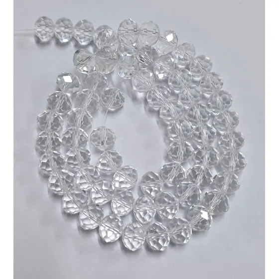 1 Fio/65peça- Fio Cristal De Vidro 10mm P/ Terço Bijouterias