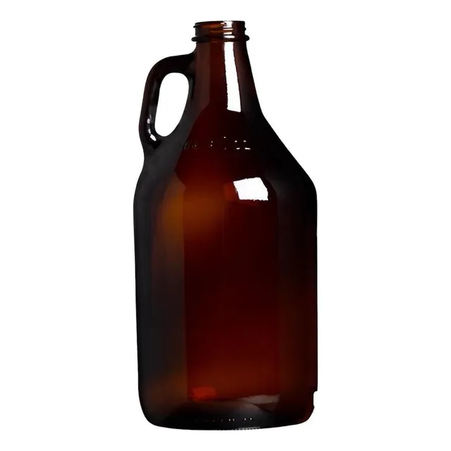 Botellon Growler 1.9 Lts Vidrio Ambar Cervecero Con Tapa