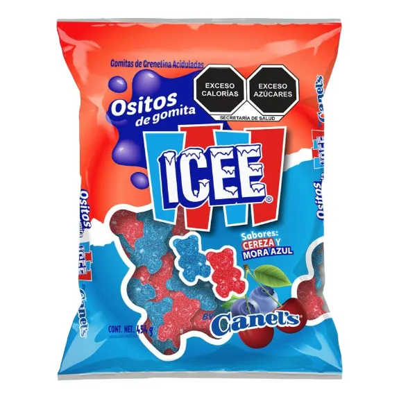 Dulces Icee Ositos De Gomita Cereza Y Mora Azul Canels 454g