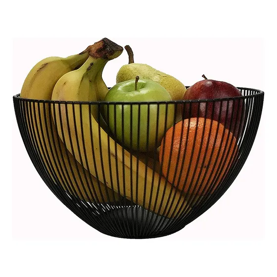 Frutera Hierro Para Centro De Mesa Negra 25x13,5cm