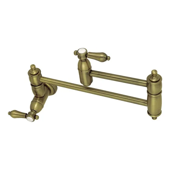 Grifo Cocina Para Montaje Pared Laton Envejecido