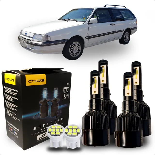 Kit 4 Lâmpadas Super Led 8000k Code Farol Alto Baixo + Milha