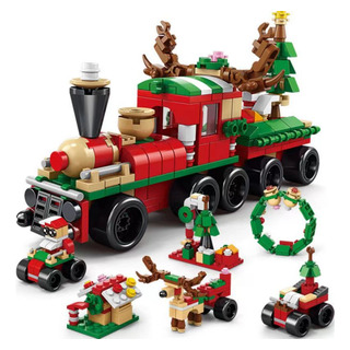 Bloque De Construcción Navideño, Montaje De Trenes, Navidad Bloque De Construcción Navideño, Montaje De Trenes, Navidad