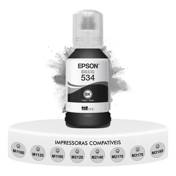 Refil De Tinta Preta T534 Original Epson Ecotank M1100 M1120