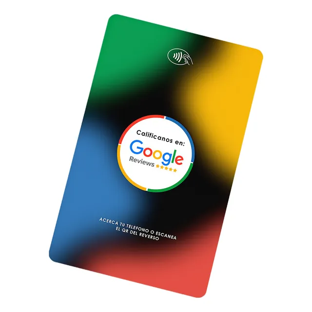 Kit 5 Tarjetas Para Google Reviews | Chip Nfc Y Codigo Qr 