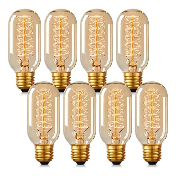 Foco edison vintage FEIERNANDUO SHOP Bombillas de luz ámbar Edison Bulbo color color de la imagen 40W 127V por 8 unidades
