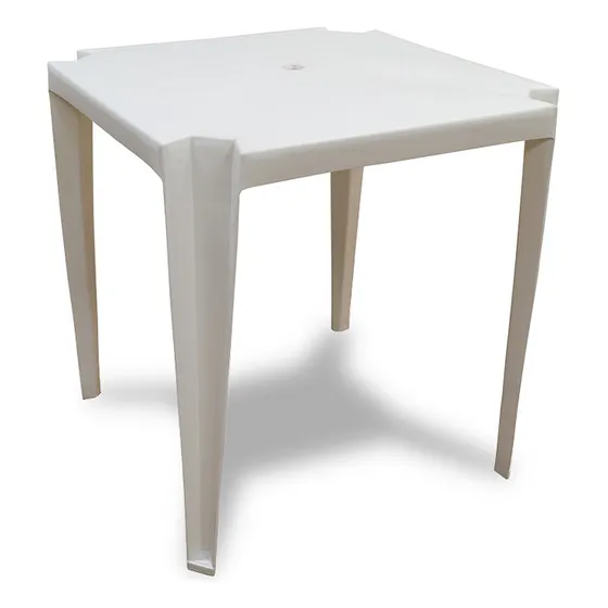 Mesa De Jardin / Patio / Balcon / Bar / Cuadrada Apilable Color Blanco