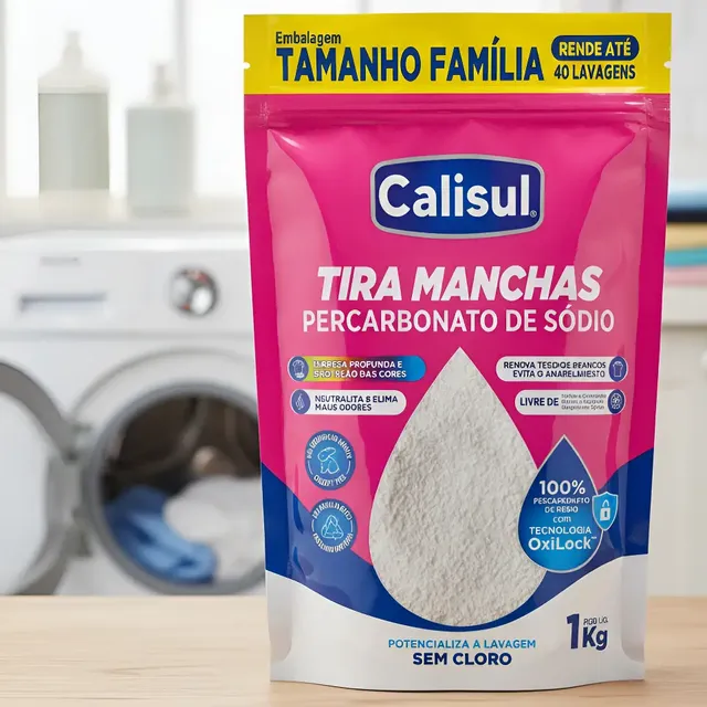 Percarbonato De Sódio 100% Puro Tira Manchas Alvejante - 1kg Calisul