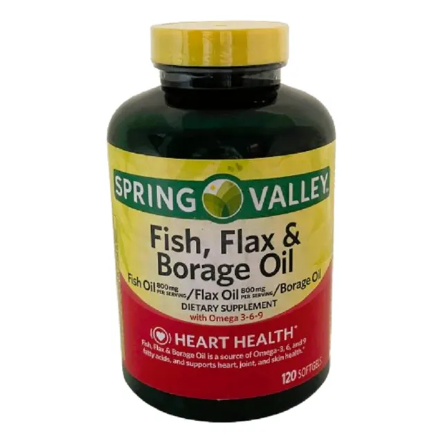 Fish Flax And Borage Oil 120 Solfgels  Spring Valley