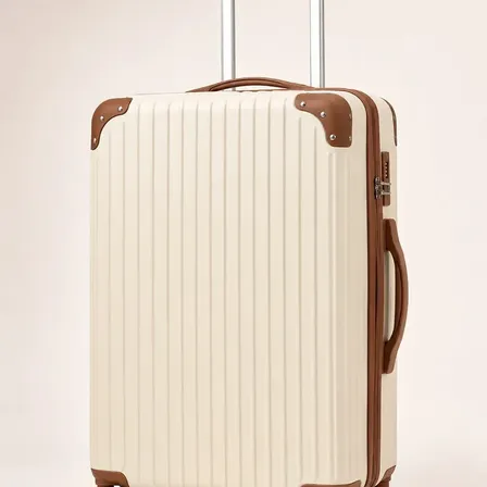 Mala De Bordo Viagem 10kg Rodas Rígida Abs 360 E Cadeado Top Bege Lisa