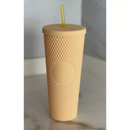 Termo Tumbler Vaso Studded Plastico Popote 700 Ml Colores Color Amarillo Matte