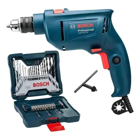 Furadeira Industrial Impacto Rev 450w Gsb 450 Re Bosch + Kit 127v 60hz