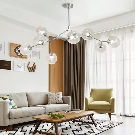 Candelabro Sivler Largo 6 Pie 8 Luz Lampara Araña Sputnik Al