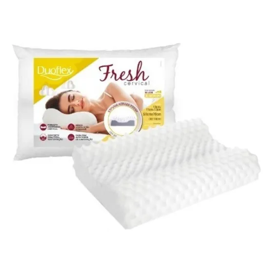 Travesseiro Duoflex Fresh Cervical Espuma Aerada - At2100 Cor Branco
