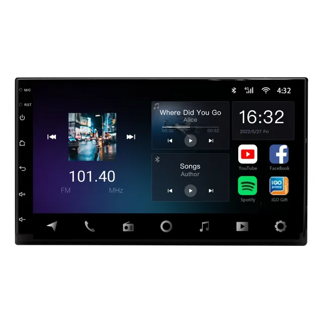 Multimídia Universal Aikon Core 7'' Com Carplay/android Auto